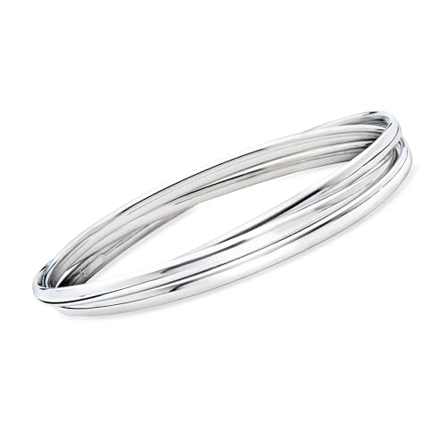 Image of Ross-Simons Italian Sterling Silver Rolling Bangle Bracelet