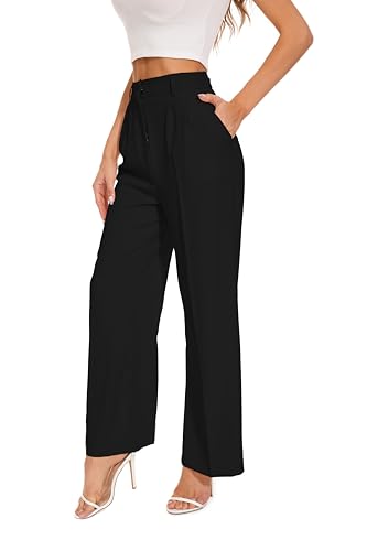 Image of Black Wide-Leg Tailored Trousers