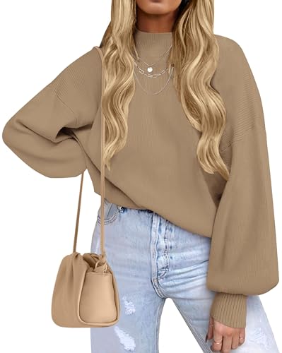 Image of Lantern Sleeve Sweater Beige