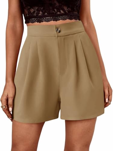 Image of High-Waisted Khaki Shorts