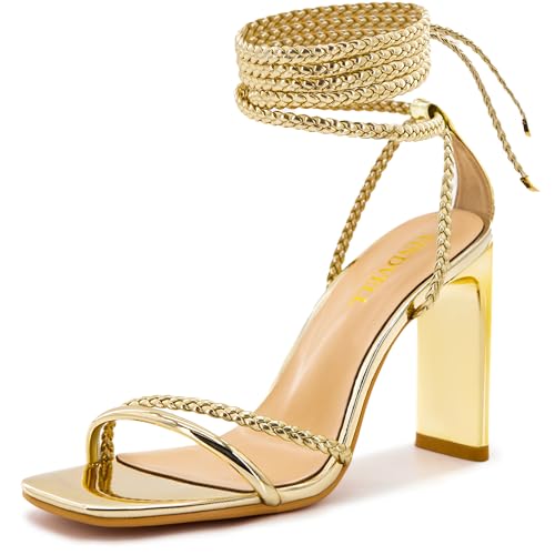 Image of Gold Strappy Heels