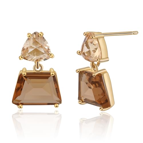Image of Brown Crystal Dangle Earrings