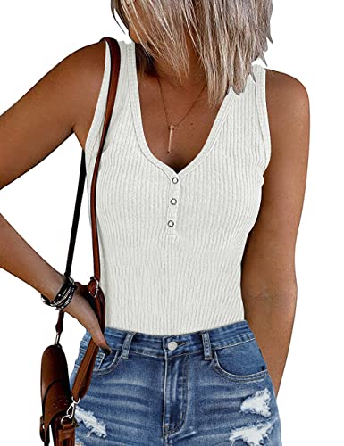Image of Ribbed Button V Neck Bodysuits