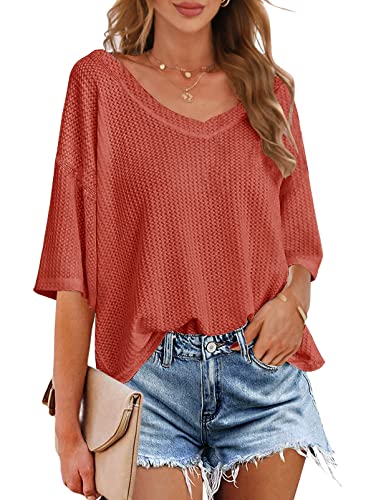 Image of Waffle Knit Loose Blouse