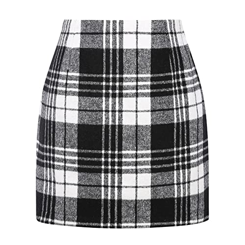 Image of Plaid Skirt Black