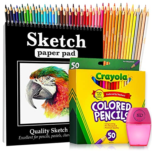 Image of Colored Pencils with Sketch book