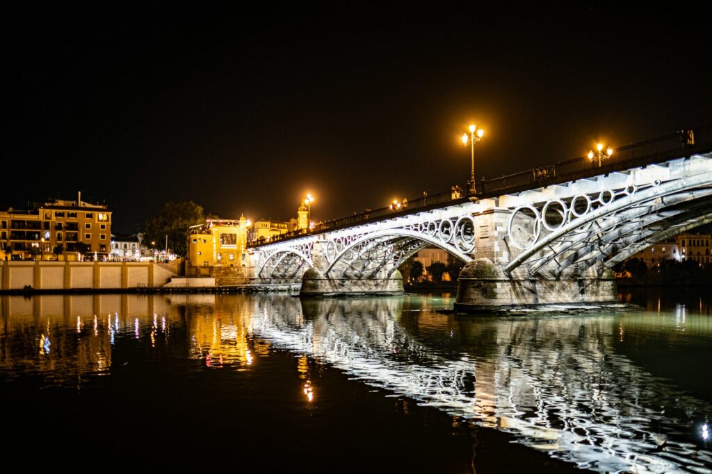 Triana Bridge over the Guadalquivir River in Sevilla, Spain