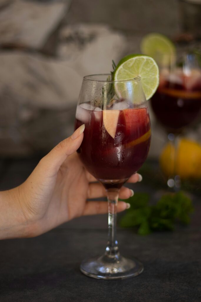 Sangria in hand