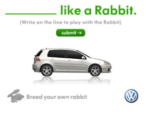 volskwagen like a rabbit ad bannerflow examples