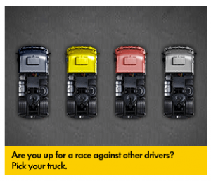 VW Truck Game bannerflow automotive examples